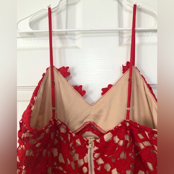 Red Lace midi dress - Picture 4 of 7